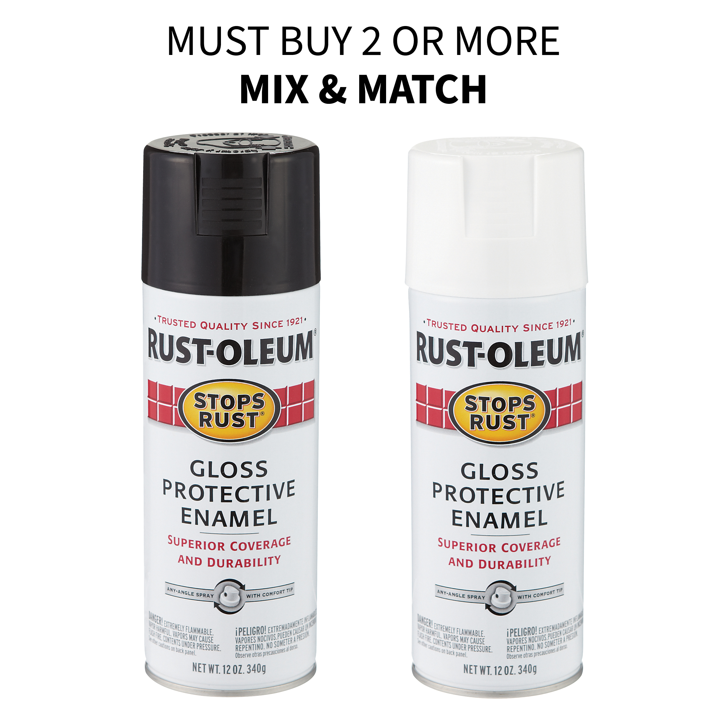 Mix & match Rust-Oleum Protective Enamel Spray. Must buy 2 or more.