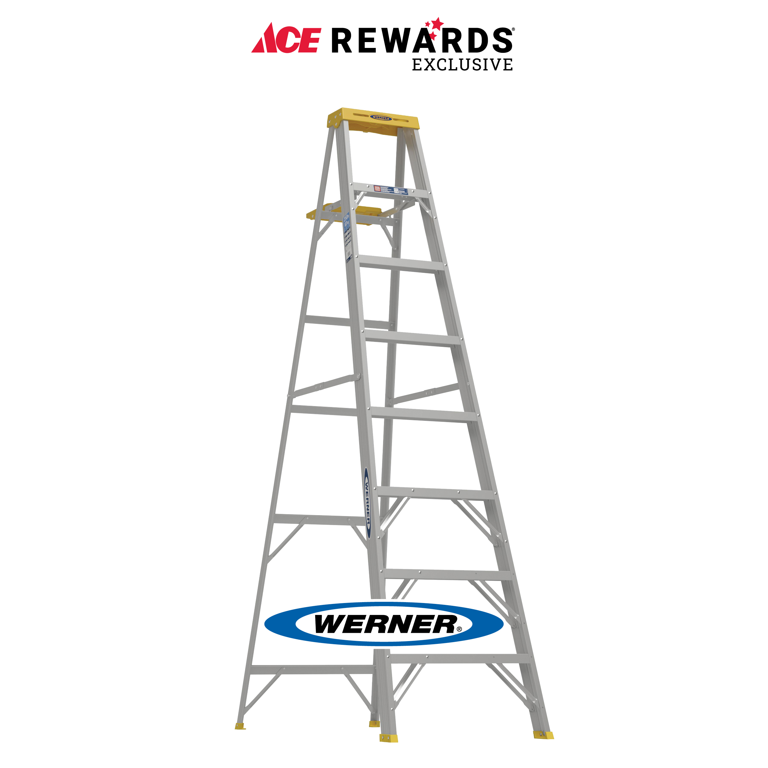 Ace Rewards Exclusive: Werner® 8" Stepladder, 250lb capacity